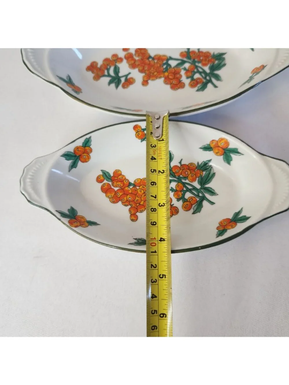 Berry Patch Fine China Oval Serving Dishes Set Of 3 Orange Berry Floral Design M